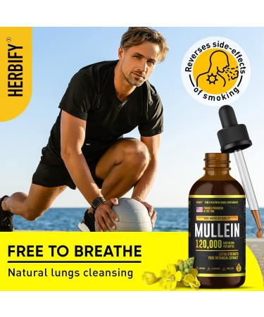 Mullein Drops - Lung Cleanse & Immune Support - Made in USA - 4 Oz - Herbal Respiratory Supplement - Buy Online on GoSupps.com