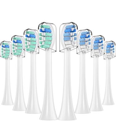 Toothbrush Replacement Heads Compatible with Philips Sonicare Medium to Soft Electric Brush Head Refills for Sonic Care DiamondClean C1 C2 C3 G2 G3 W2 W3 4100 5100 6100 HX6250 etc 8 Pack