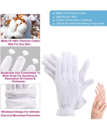 Moisturizing Gloves for Overnight Use | Premium Cotton | Eczema Relief | Spa Therapy | 10 Pairs - Buy Online on GoSupps.com