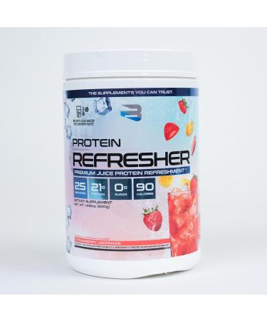 Believe Supplements Protein Refresher (25 Servings) - Revolutionary Juice-Type Whey Protein Powder for Fitness Bodybuilding Gym or for Bigger Protein Intake (25 Scoops Strawberry Lemonade) Strawberry Lemonade 1.43 Pound  - Buy Online on GoSupps.com