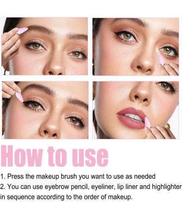 4-in-1 Makeup Pen: Lip Liner, Eyeliner, Highlighter, Brow Liner - Multi-Function Travel Touch Up Pen - Waterproof & Smooth Texture - Red Brown Black White - Buy Online on GoSupps.com