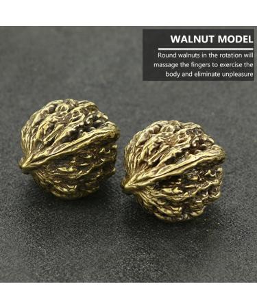 Buy Copper Walnut Acupuncture Massage Balls - 2 Pairs Foot Massager & Brass Decor - Golden 3.5cm - Buy Online on GoSupps.com