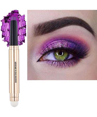 Purple Eyeshadow Stick Makeup Cream Glitter Smooth Shimmer Primer Palette Dark Light Liquid Single Crayon Matte Eyeshadow Pencil  Hypoallergenic Waterproof Long Lasting Eye Shadow Purple Eyeliner Pen  Multi-Dimensional E...