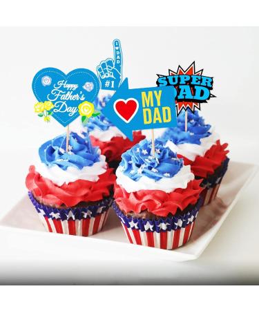 Neamou Dad Cupcake Toppers | Cake Cupcake Decorations - Cupcake Picks Cake Toppers Ake Cupcake Decorations Birthday Party Cake Decorations Toppers Picks - Buy Online on GoSupps.com