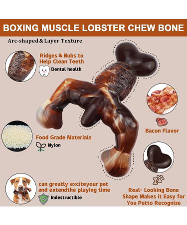 MOXIKIA Tough Dog Bone Chew Toy - Indestructible & Real Bacon Flavored - For Aggressive Chewers - Durable Toy for Medium/Large Breed Dogs - Buy Online on GoSupps.com