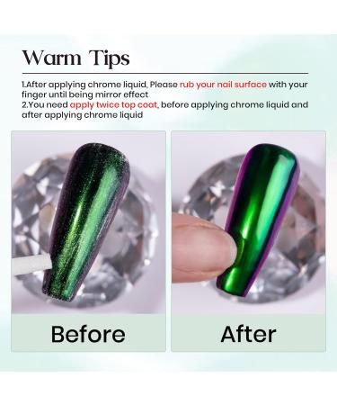 MIZHSE Chrome Magic Mirror Nail Gel 10ML - Liquid Powder for Nails, Mermaid Glitter & Iridescent Effect Metallic Chameleon Nail Polish MJY002 - Buy Online on GoSupps.com