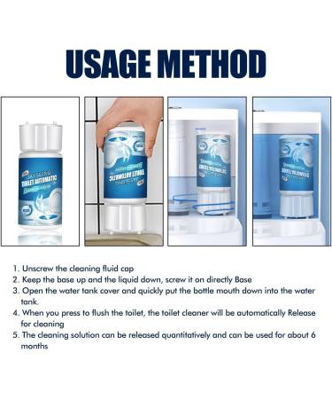 2 Pcs Toilet Automatic Cleaning Liquid Toilet Cleaner Gel Super Powerful Touch Free Fizzy Foam Toilet Cleaner Aroma Toilet Cleaner Non-Toxic Formula - Buy Online on GoSupps.com