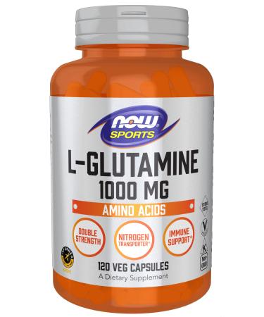 NOW Sports Nutrition, L-Glutamine, Double Strength 1,000 mg, Amino Acid, 120 Veg Capsules