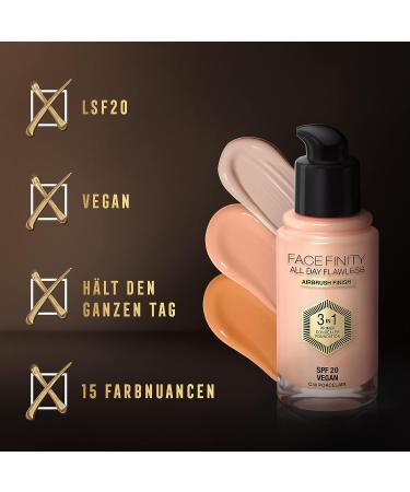 Max Factor Face-Finity All Day Flawless 3-In-1 SPF 20 Foundation Makeup in Soft Honey - 30ml (1 Ounce) - Buy Online on GoSupps.com