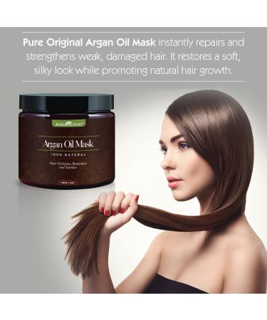 Pure Originals Argan Oil Hair Mask Deep Conditioner 8 Oz - Organic Jojoba Oil, Aloe Vera & Keratin - Repair Dry, Damaged Hair - For All Hair Types - Buy Online on GoSupps.com
