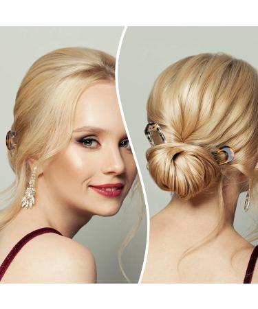 U Shadow Hairpins - French Style Hair Forks & Cellulose Acetate Hair Styling Accessories for Women & Girls | 4 Reusable Tines Hair Chicken Hooks - Buy Online on GoSupps.com