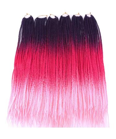 Ombre Red Pre-Looped Box Braids Crochet Hair 6 Packs 24 Inch 3X Goddess Senegalese Twist Kanekalon Braiding Hair Extensions - Purple/Red/Pink - Buy Online on GoSupps.com