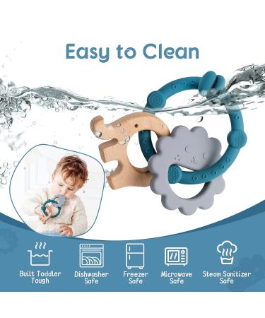 Buy Tyry.hu Blue Elephant Silicone Baby Bite Ring - BPA-Free Teething Bracelet & Cooling Chew Toy for Newborns - Buy Online on GoSupps.com