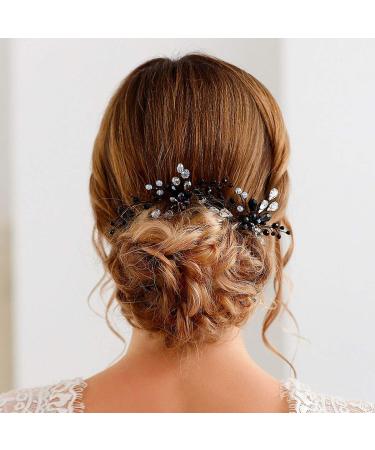 Bride Wedding Black Hair Pins | Bridal Hair Accessories for Women & Girls - HP054 - Buy Online on GoSupps.com