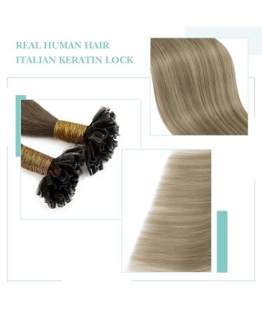 Youngsee Bonding Extensions - Real Hair Balayage U-Tip Extensions Brown Ombre & Blond - 55cm Remy Keratin 50g #3/8/22 - Buy Online on GoSupps.com