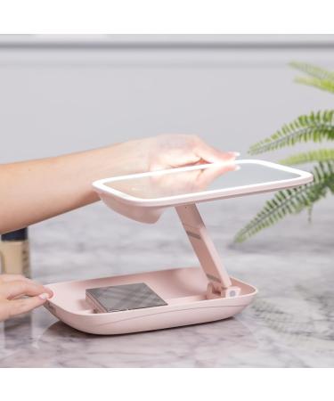 SARA Travel Magnifying Makeup Mirror with Dimmable LED Light - 10X Magnification, Rechargeable, Portable Pocket Stand - Ideal for Makeup Storage, Bedroom, Hotel, Cruise - Rose - Buy Online on GoSupps.com