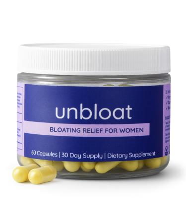 Unbloat Anti-Bloat Pills for Women - Bloating Relief for Women & Digestive Support Supplement - Enhances Gut Health - No Bloat Formula with Prebiotics & Probiotics - Debloating Supplements - 60 Count