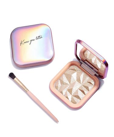 KYDA Face Highlighter Palette Kit - SUN GLOW (Champagne Gold) | Shimmer Contour Highlight Makeup with Brush - Buy Online on GoSupps.com
