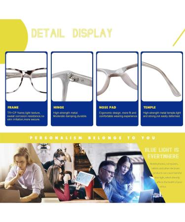 DUCO Blue Light Filter Glasses for Men & Women - Super Light Anti-Fatigue Computer Glasses with UV Protection | Style 2144 Gray - Buy Online on GoSupps.com