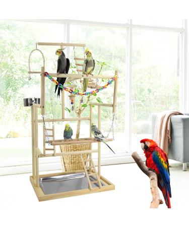 Whemyreat Nymphensittich playground large bird playground 4 levels playing racks for parrots gym perch stand natural wood jacksticker for parallel - Buy Online on GoSupps.com