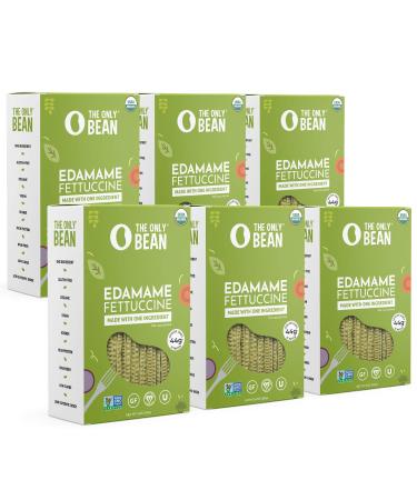 The Only Bean - Organic Edamame Fettuccine Pasta - High Protein, Keto Friendly, Gluten-Free, Vegan, Non-GMO, Kosher, Low Carb, Plant-Based Bean Noodles - 8 oz (6 Pack)