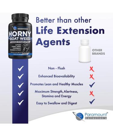Horny Goat Weed Complex - Maximum Strength Supplement for Men and Women with Maca Root, Ginseng, Yohimbine, and more - 120 Count - Made in USA - Buy Online on GoSupps.com