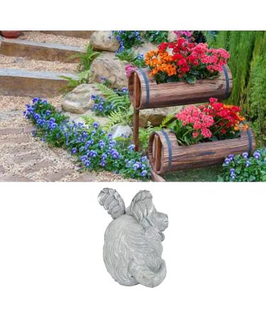 Qcwwy Pet Memorial Statue - Angel Pet Grave Marker Tribute | Resin Sleeping Pet Angel Garden Sculpture for Pet Memorial Gravestone Ornament - Buy Online on GoSupps.com
