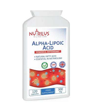 Alpha Lipoic Acid 120 Capsules 300mg - 50:50 Blend of R-ALA and S-ALA - High Strength - Vegan - UK Made Supplement - Antioxidant