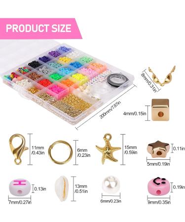 LZOUOWO 5300 Clay Beads Bracelet Making Kit for Girls 8-12 | Smiley Face, Heishi, Letter Beads Set - 5300pcs - Buy Online on GoSupps.com