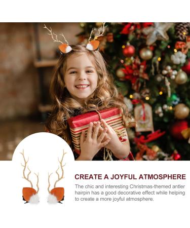 FRCOLOR 3 Pairs Christmas Glow Barrette Christmas Party Costume Hair Clip Flashing Hair Clips Seasonal Hair Bands Antlers Girls Dresses Deer Horns Hair Holder Resin Christmas Socks Led - Buy Online on GoSupps.com