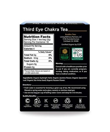 Buddha Teas Organic Third Eye Chakra Tea - USDA & OU Kosher, 18 Bleach-Free Bags - Buy Online on GoSupps.com