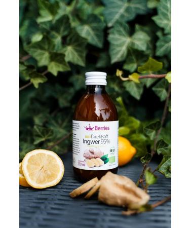 Organic Cold-Pressed Ginger Juice - Polska Berries - 250ml - Vegan Non-GMO No Additives - Buy Online on GoSupps.com