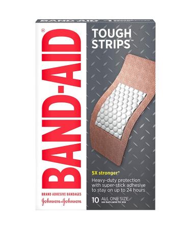 Band-Aid Adhesive Bandages Extra Tough-Strips 1-3/4-Inch 10 Bandages (Pack of 6)