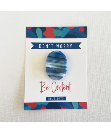 Blue Striped Onyx Banded Crystal Worry Thumb Stone Meditation Spiritual Stress Relief Gift Birthday Stocking Filler Healing Energy Reiki Chakra Blue Onyx