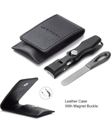 VOGARB Extra Large Wide Jaw Toenail Clippers for Thick Nails - Heavy Duty Fingernail Cutter with Safety Lock and File - No Splash Design for Men, Women, Seniors - Black - Buy Online on GoSupps.com
