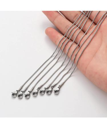 12 Pack 18 Stainless Steel Snake Chain Necklaces with Lobster Clasps for DIY Jewelry Making - 1.2mm - Buy Online on GoSupps.com