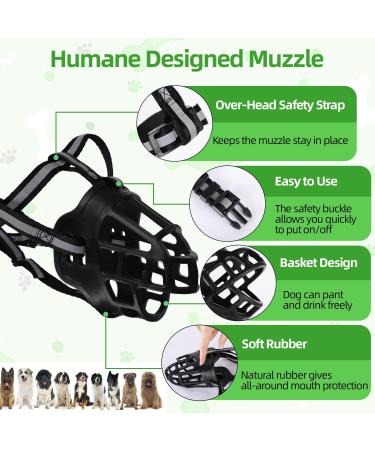 Dog Muzzle Large Breed Adjustable Basket Muzzle for Large Dogs Allows Panting and Drinking Humane Cage Dog Muzzles Prevent Biting Barking and Chewing Perfect for Grooming and Training XL - Buy Online on GoSupps.com
