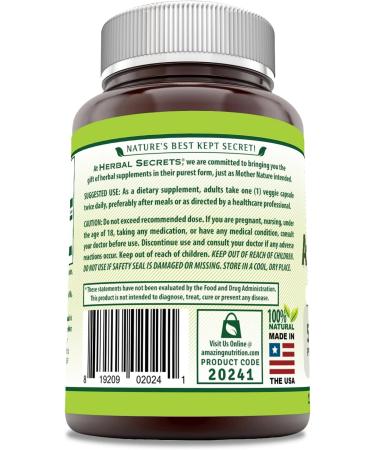 Herbal Secrets Ashwagandha Extract Supplement | 500 Mg Per Serving | Veggie Capsules | Non-GMO | Gluten Free | Made in USA (1 Pack 120 Count) 120 Count 1 Count (Pack of 1) - Buy Online on GoSupps.com