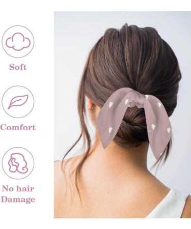 6 Pieces Bow Knot Hair Scrunchies Soft Scarf Hair Ties Scrunchies Ponytail Holder with Bows Cloud on Pink Hair Scrunchy Accessories Ropes for Women Multi-colored 17 - Buy Online on GoSupps.com