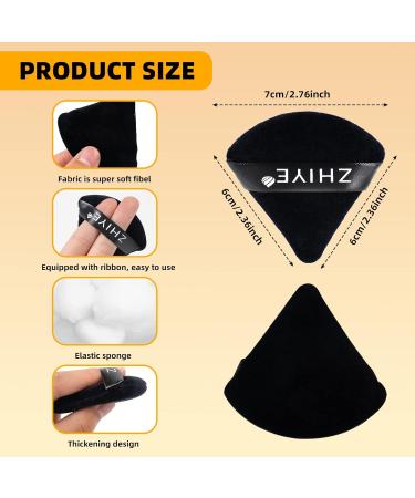 ZHIYE 4pcs Black Triangle Powder Puffs | Reusable Face Makeup Puffs | Dual-Use Makeup Sponge for BB CC Cream Liquid Foundation - Buy Online on GoSupps.com