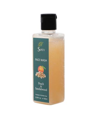 SVATV Peach & Sandalwood Exfoliating Face Wash - Paraben & Sulfate Free Cleanser with Mixed Fruit Extract for Refreshing Cleansing & Makeup Removal - 100ml - Buy Online on GoSupps.com