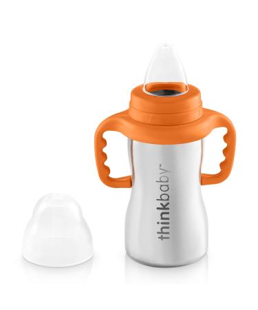 Thinkbaby Stainless Steel Sippy Cup, Orange (9 ounce)