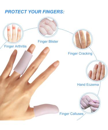 Hellcup Gel Toe Caps - Sleeve Protectors for Hammer Toes, Bunion, Corns, Calluses & Blisters - 4.3'' Small and Large (5 Pack) - Silicone Finger Protectors - Buy Online on GoSupps.com