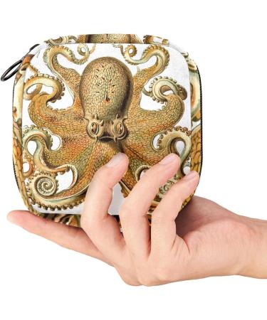 Buy Women's Yellow Octopus Napkin Storage Bag - Stylish Marine Life Design for Menstrual Cups & Bandages - Buy Online on GoSupps.com