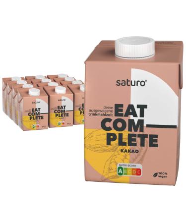 Saturo drinking meal chocolate |Astronaut food with protein & 500kcal |Vegan drinking food with valuable nutrients |12 x 500 ml chocolate 500 ml (12 pack)