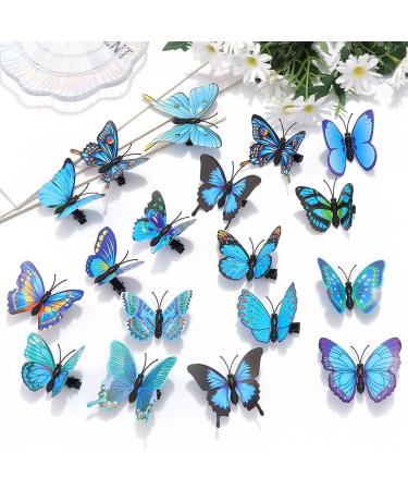 Bartosi Blue Butterfly Hair Clips - Pack of 20 Decorative Bobby Pins for Women and Girls - Buy Online on GoSupps.com