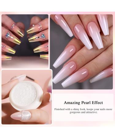 BISHENGYF Pearl White Chrome Nail Powder 2 PCS - Mermaid Aurora Glazed Donut Holographic Mirror Chrome Powders for Gel Nails - Nail Glitter 04-Pearl - Buy Online on GoSupps.com