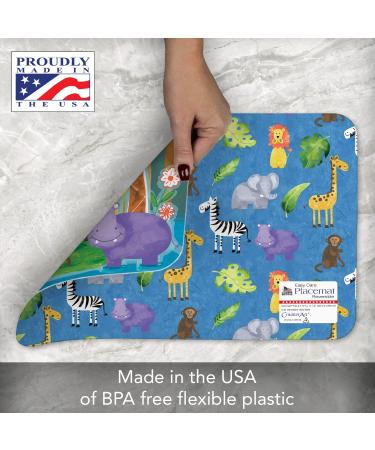 CounterArt Jungle Friends 4 Pack Reversible Placemats | Made in USA | BPA & PVC Free | Easy Clean - Buy Online on GoSupps.com