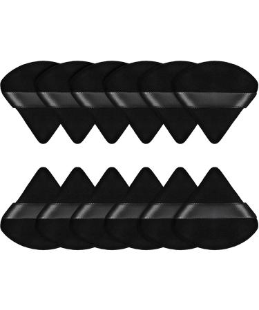 12 Pieces Triangle Powder Puff Face Cosmetic Makeup Puff for Loose Powder Soft Body Washable Reusable Foundation Sponge Mineral Powder Wet Dry Makeup Tool(Black,Small) - Buy Online on GoSupps.com