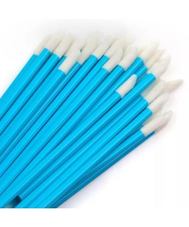 BOULTON Lip Brushes 100pcs | Disposable Lip Wands | Disposable Lip Brushes Lipstick Applicator Wand Tool for Lips Eyes Concealer Makeup Beauty Toolkit | Lip Brush Disposable Lip Gloss Brush (Blue)